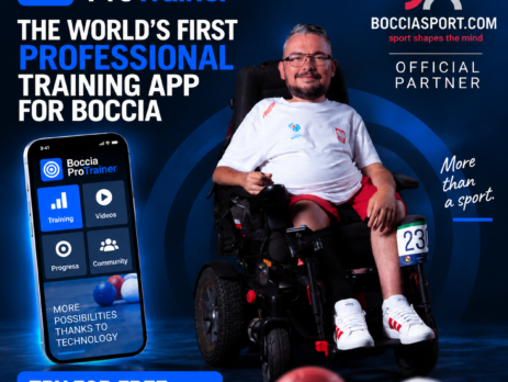 Boccia ProTrainer — pierwsza na świecie profesjonalna aplikacja do treningu bocci, z zawodnikiem Jarosławem Plewą i logo BocciaSport.com jako oficjalnego partnera