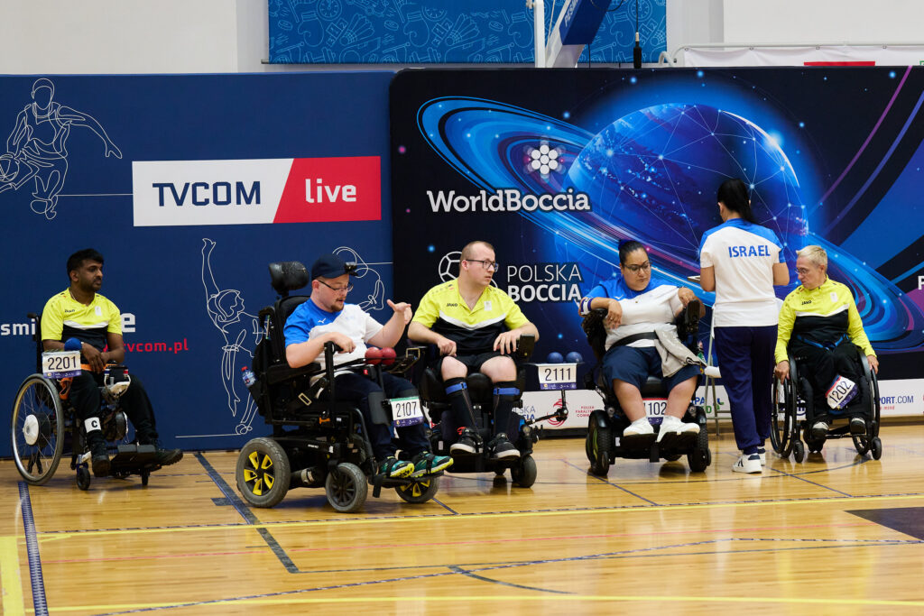 Mecz boccia na hali podczas Poznań 2026 World Boccia Challenger