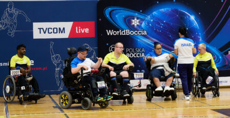Mecz boccia na hali podczas Poznań 2026 World Boccia Challenger
