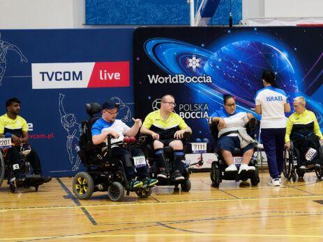 Mecz boccia na hali podczas Poznań 2026 World Boccia Challenger