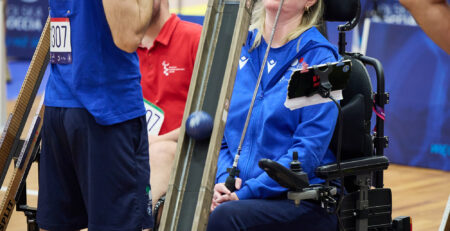Zawodniczka boccia podczas meczu – Poznań 2026 World Boccia Challenger