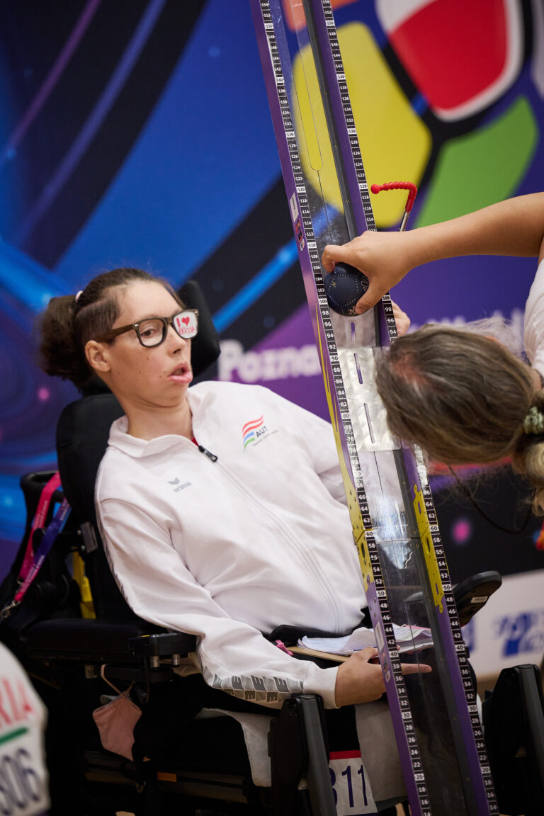 Zawodniczka boccia podczas meczu – Poznań 2026 World Boccia Challenger