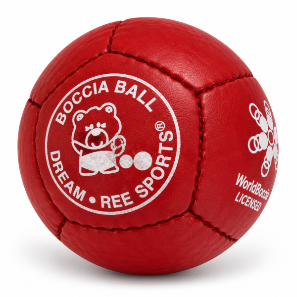 Czerwona bila do boccii Dream Balls Super Hard ze skóry bydlęcej z licencją World Boccia