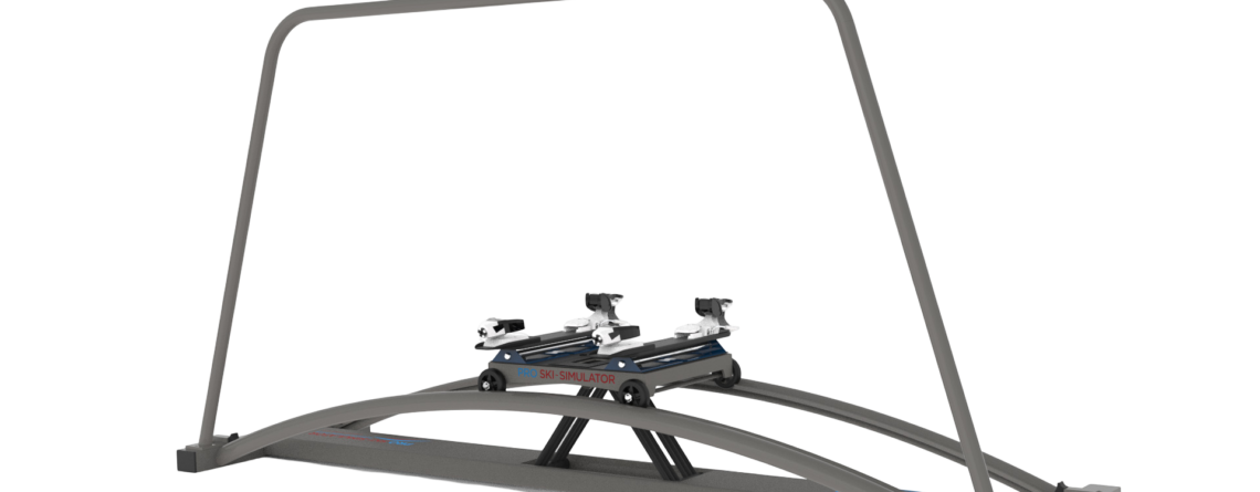 Power Ski Simulator – szeroka rama z pałąkiem i karetką z wiązaniami