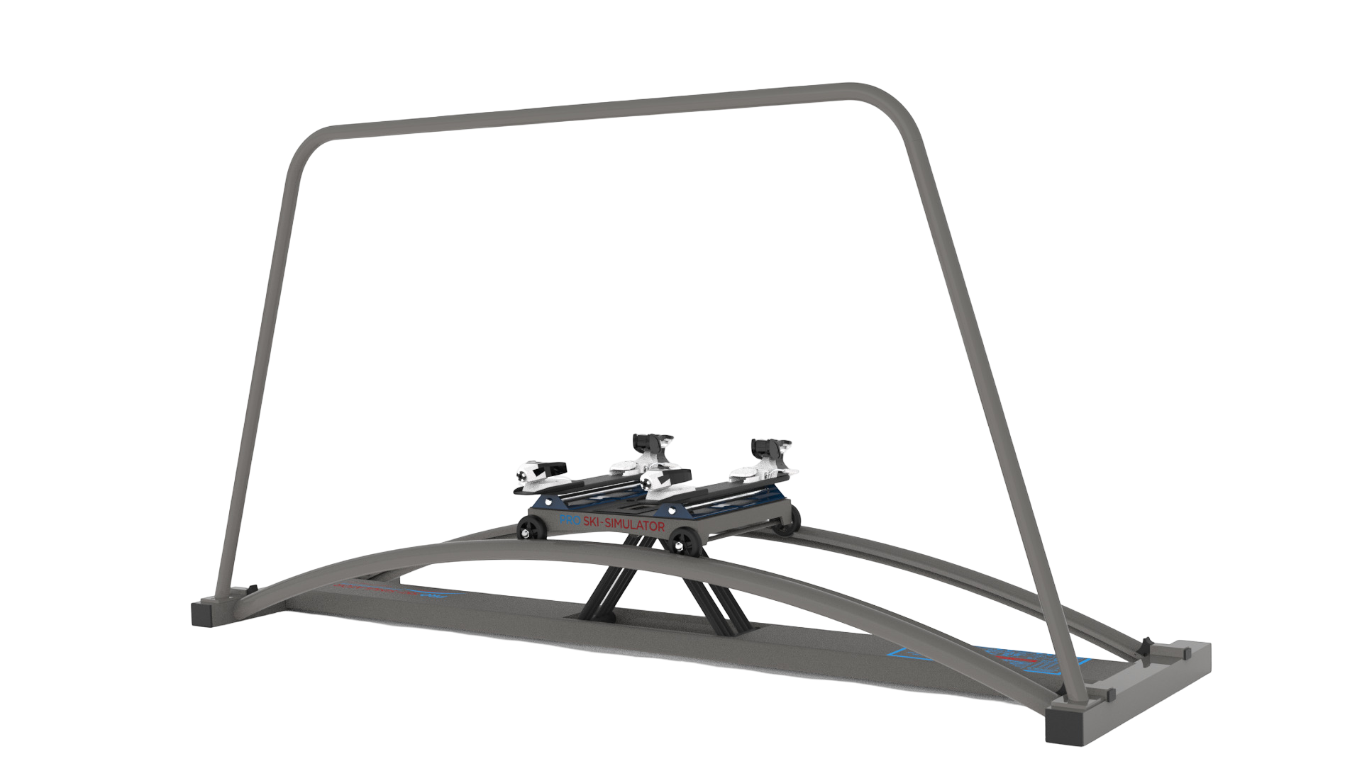 Power Ski Simulator – szeroka rama z pałąkiem i karetką z wiązaniami
