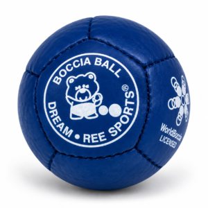 Niebieska bila do boccii Dream Balls Super Hard ze skóry bydlęcej z licencją World Boccia
