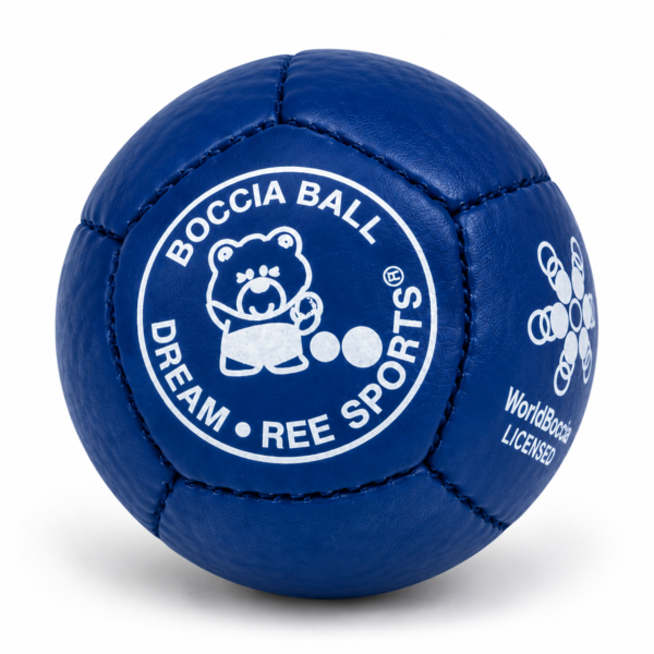 Niebieska bila do boccii Dream Balls Super Hard ze skóry bydlęcej z licencją World Boccia