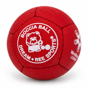 Czerwona bila do boccii Dream Balls ze skóry owczej z licencją World Boccia