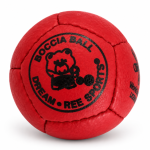 Czerwona bila do boccii Dream Balls ze skóry bydlęcej z licencją World Boccia