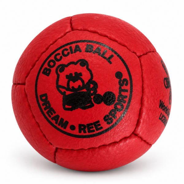 Czerwona bila do boccii Dream Balls ze skóry bydlęcej z licencją World Boccia