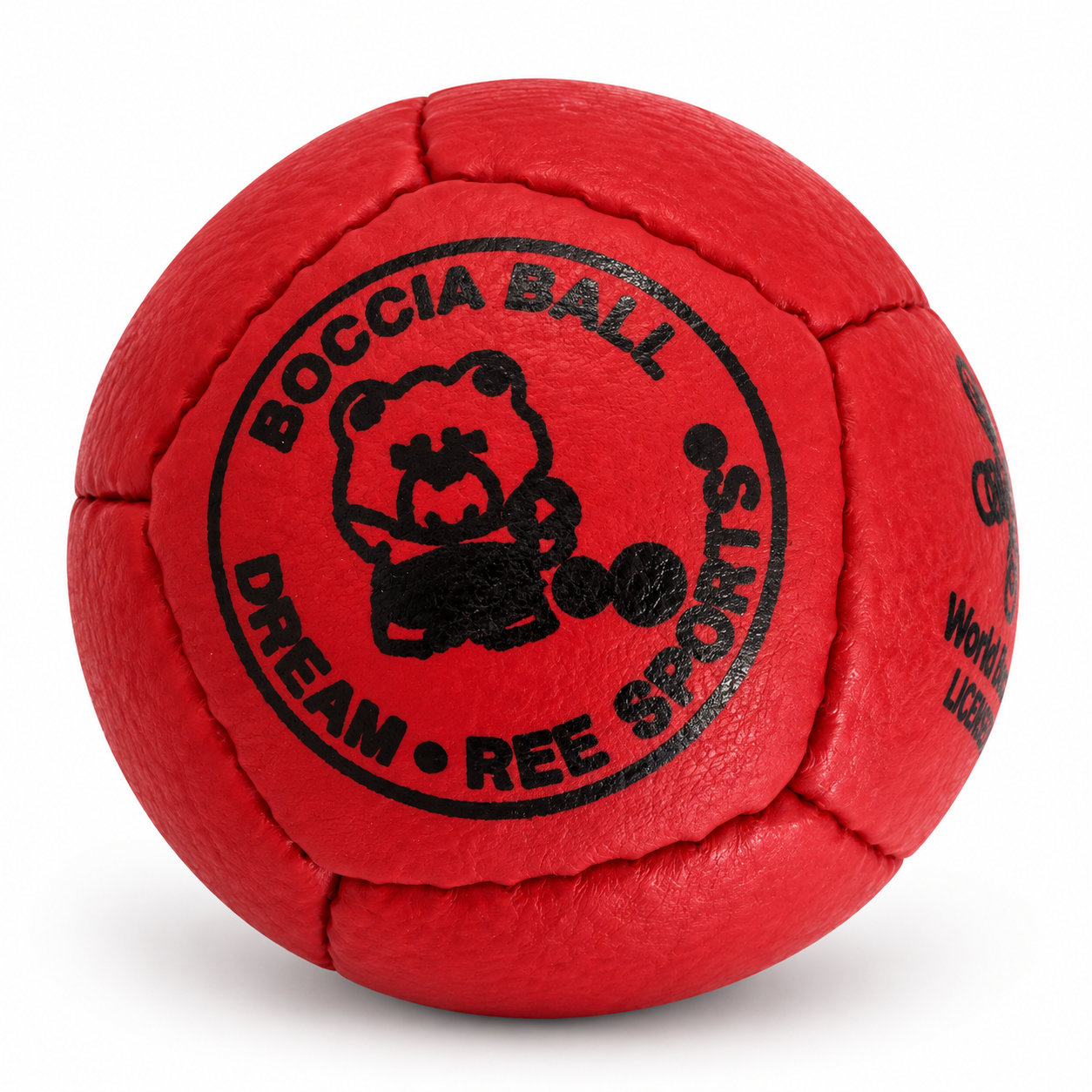 Czerwona bila do boccii Dream Balls ze skóry bydlęcej z licencją World Boccia