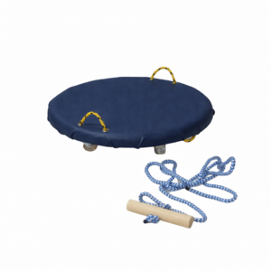 Deskorolka Round w kolorze granatowym, okrągły blat 55 cm z uchwytami