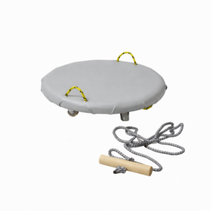 Deskorolka Round w kolorze szarym, okrągły blat 55 cm z uchwytami