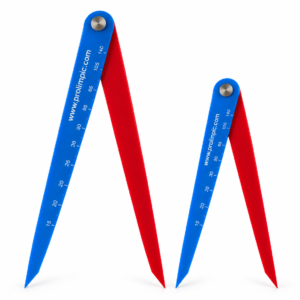 Komplet cyrkli pomiarowych do boccii Prolimpic 29 cm i 14 cm – niebiesko-czerwone