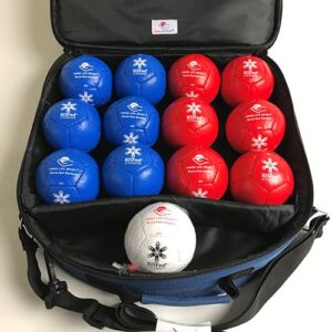 Zestaw bil do boccii Boccia Standard Pro w niebieskiej torbie na ramię Handi Life Sport