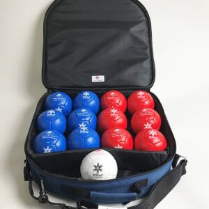 Czerwone i niebieskie bile Boccia Standard Pro z licencją World Boccia