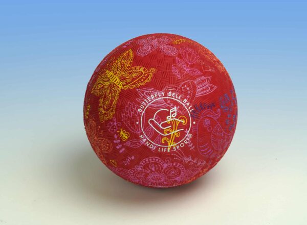 Czerwona piłka dźwiękowa z dzwonkami Little Butterfly Bell Ball Handi Life Sport Czerwona piłka dźwiękowa z dzwonkami Little Butterfly Bell Ball Handi Life Sport