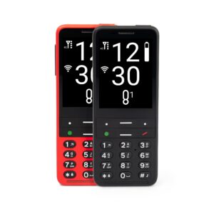 BlindShell Classic 2 w kolorze czarnym i czerwonym – telefon z klawiaturą dla niewidomych