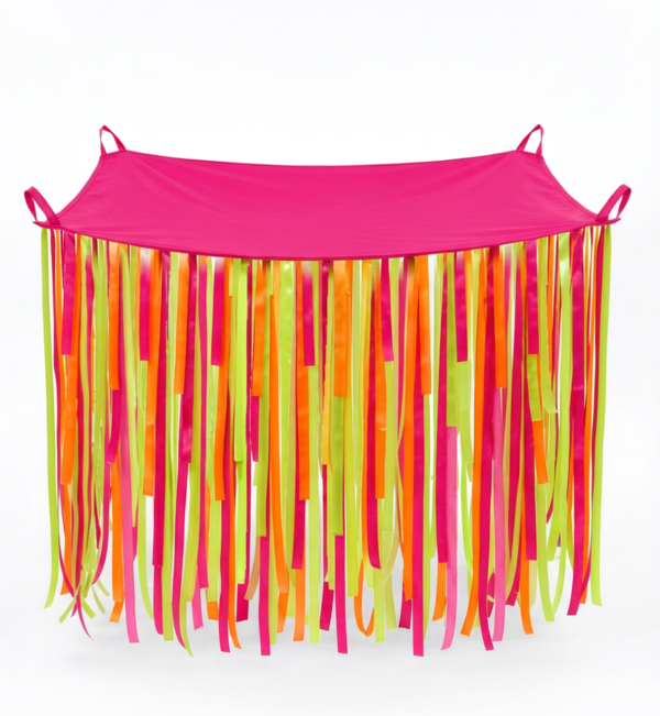 Chusta animacyjna 1,45 x 1,45 m ze wstążkami neonowymi UV — pomoc dydaktyczna do zajęć