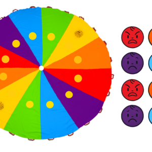 Chusta Edukacyjna AKSON 3m Zestaw duże koła + 12 EMOCJI — pomoc dydaktyczna do zajęć
