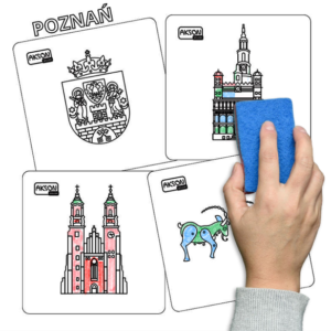 Karty suchościeralne POZNAŃ zestaw 15 szt. — pomoc dydaktyczna do zajęć