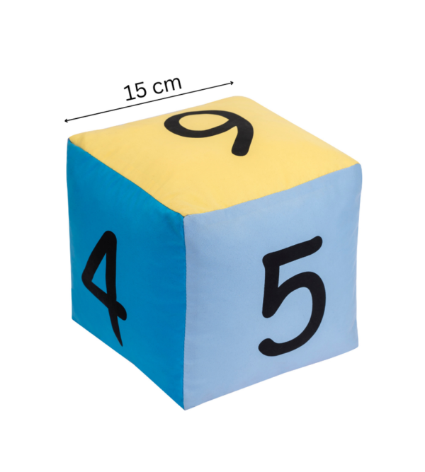 Kostka edukacyjna Pastelowa 15 cm – Cyfry — pomoc dydaktyczna do zajęć