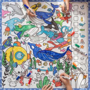 Mata suchościeralna Podwodny Świat 100×100 cm — pomoc dydaktyczna do zajęć