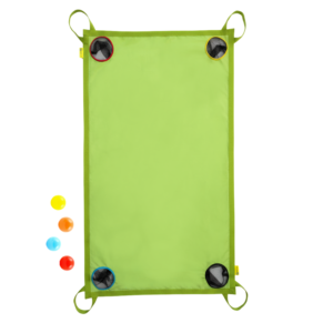 Mini chusta animacyjna Bilard 120 x 70 cm zielona z 4 piłeczkami — pomoc dydaktyczna do zajęć