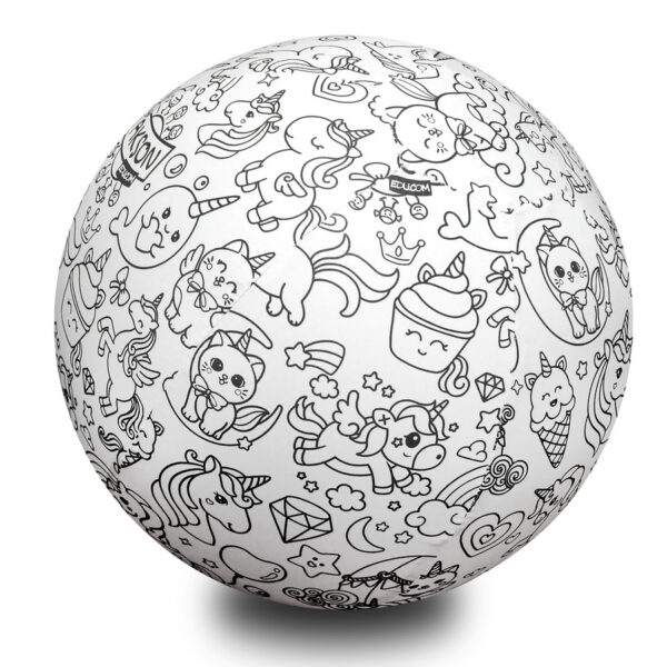 Piłka Balonowa do kolorowania JEDNOROŻCE 30 cm — pomoc dydaktyczna do zajęć
