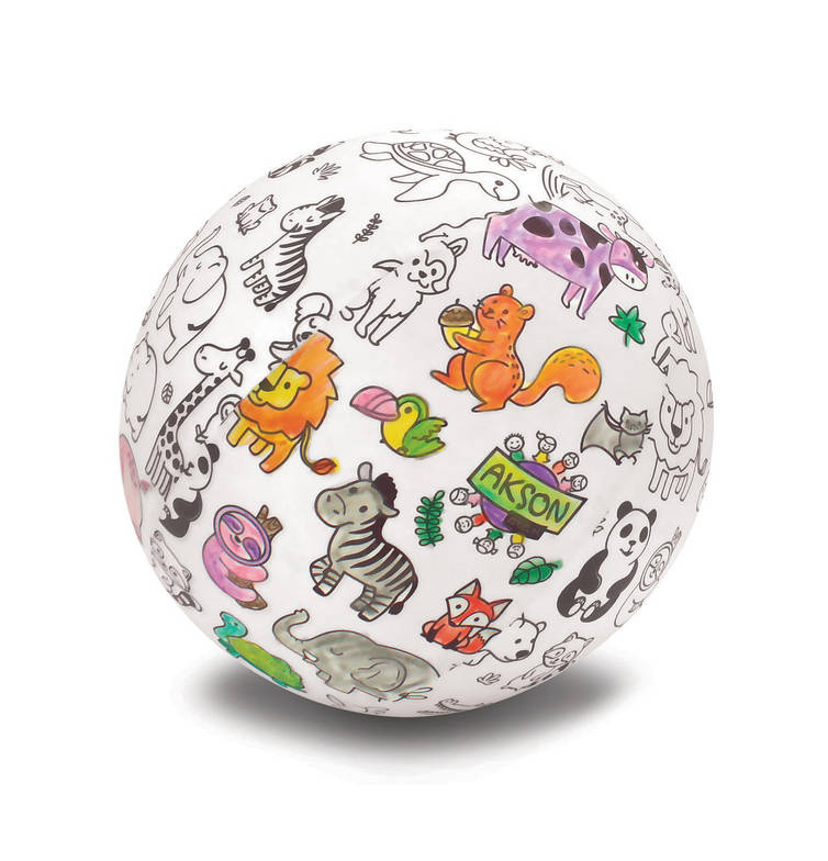 Piłka Balonowa do kolorowania ZWIERZĄTKA 30 cm — pomoc dydaktyczna do zajęć