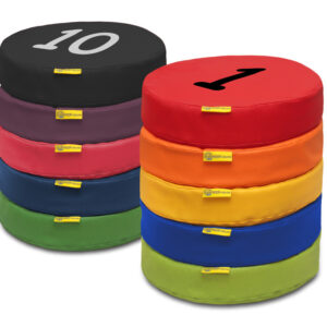 Poduszki EKOSKÓRA wysokość 6 cm zestaw Liczby 1-10 AKSON — pomoc dydaktyczna do zajęć