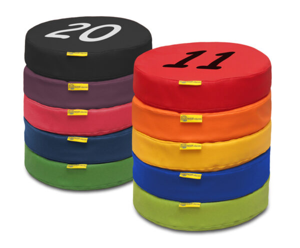 Poduszki EKOSKÓRA wysokość 6 cm zestaw Liczby 11-20 AKSON — pomoc dydaktyczna do zajęć