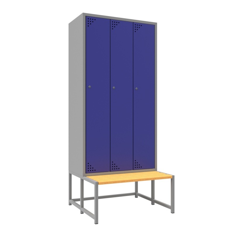 Szafa metalowa ubraniowa z ławką sml-120-3