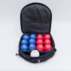 Boccia Superior Classic 2026 w torbie na ramię – zestaw 13 bil do bocci w niebieskiej torbie