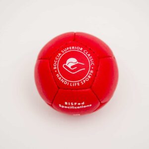 Czerwona bila Superior Classic 2026 z zestawu w torbie na ramię – szyta skóra PU z licencją World Boccia