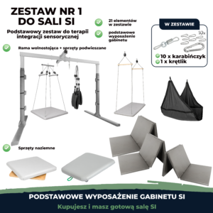 Zestaw nr 1 do sali SI z ramą wolnostojącą 4-5 m, kolor szaro-grafitowy