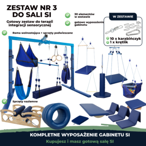 Zestaw nr 3 do sali SI z ramą wolnostojącą 4-5 m, kolor granatowo-niebieski