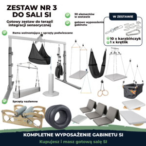 Zestaw nr 3 do sali SI z ramą wolnostojącą 3-4 m, kolor szaro-grafitowy