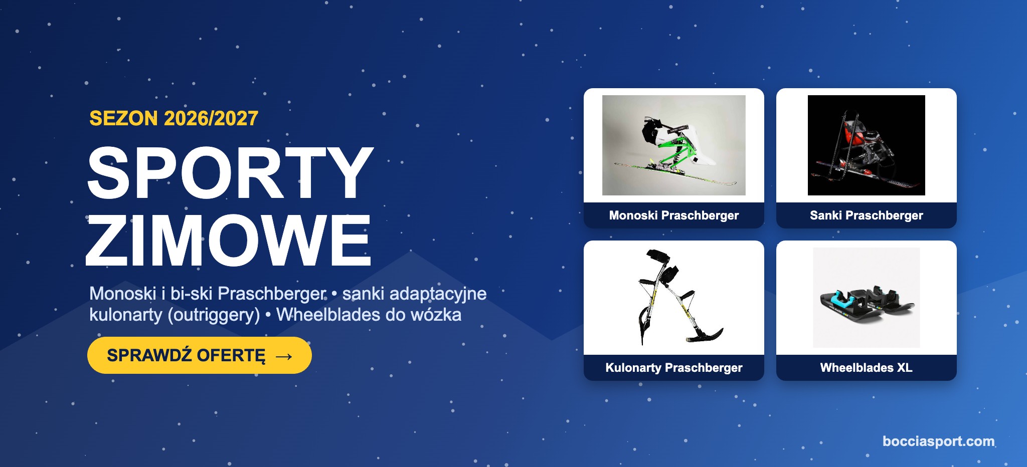 Sporty zimowe dla osób z niepełnosprawnościami – monoski, sanki, kulonarty Praschberger i Wheelblades