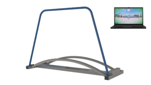 Symulator narciarski PRO SKI Classic z zestawem gier 360 wyświetlanym na laptopie