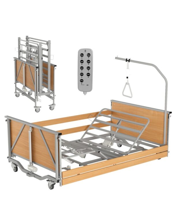 Medilife Max Low - łóżko rehabilitacyjne medyczne elektryczne. 120x200cm do 320kg, stelaż stalowy, obniżone.