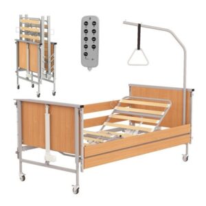 Medilife Care - łóżko rehabilitacyjne medyczne elektryczne. 90x200cm do 215kg, stelaż drewniany