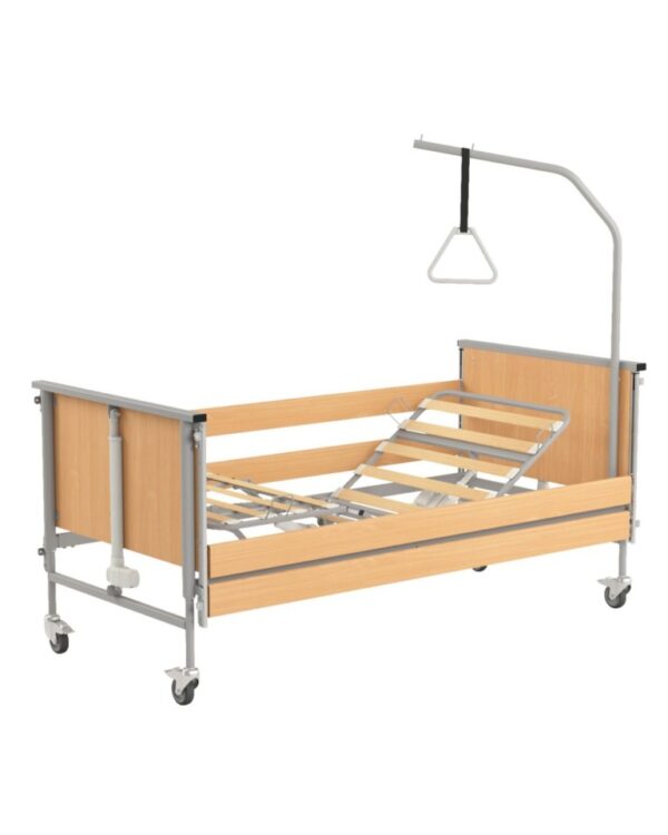 Medilife Care Low - łóżko rehabilitacyjne medyczne elektryczne. 90x200cm do 215kg, stelaż drewniany, obniżone – zdjęcie 4
