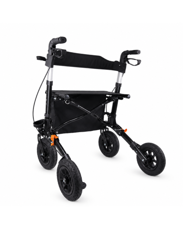 MEDILIFE GRAND BALKONIK CHODZIK DLA SENIORA TERENOWY Z SIEDZISKIEM - BLACK – zdjęcie 3