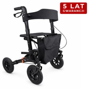 MEDILIFE GRAND BALKONIK CHODZIK DLA SENIORA TERENOWY Z SIEDZISKIEM - BLACK