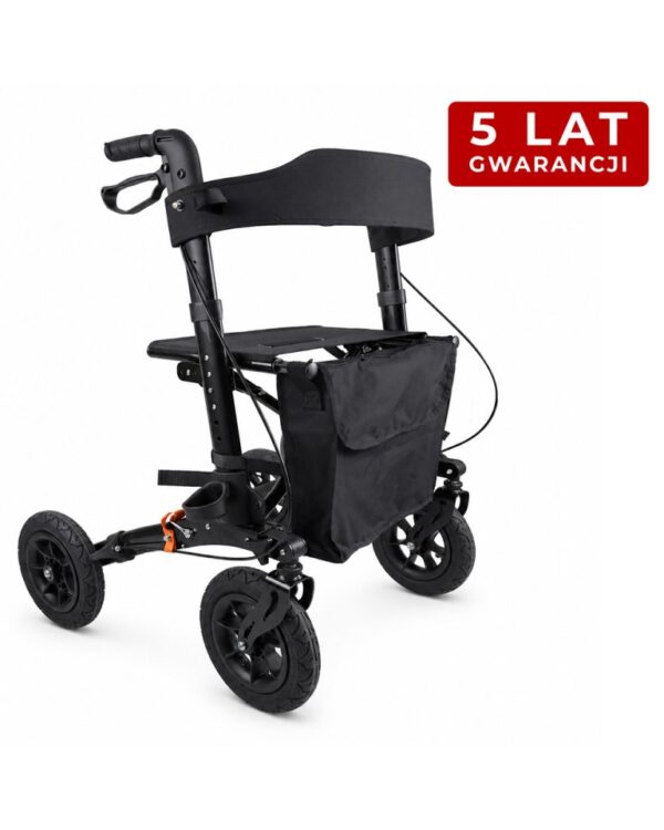MEDILIFE GRAND BALKONIK CHODZIK DLA SENIORA TERENOWY Z SIEDZISKIEM - BLACK