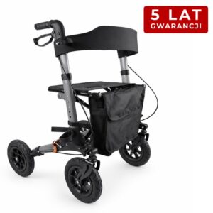MEDILIFE GRAND BALKONIK CHODZIK DLA SENIORA TERENOWY Z SIEDZISKIEM - GREY
