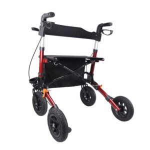 MEDILIFE GRAND BALKONIK CHODZIK DLA SENIORA TERENOWY Z SIEDZISKIEM - RED – zdjęcie 2
