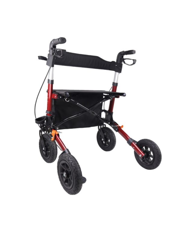 MEDILIFE GRAND BALKONIK CHODZIK DLA SENIORA TERENOWY Z SIEDZISKIEM - RED – zdjęcie 2