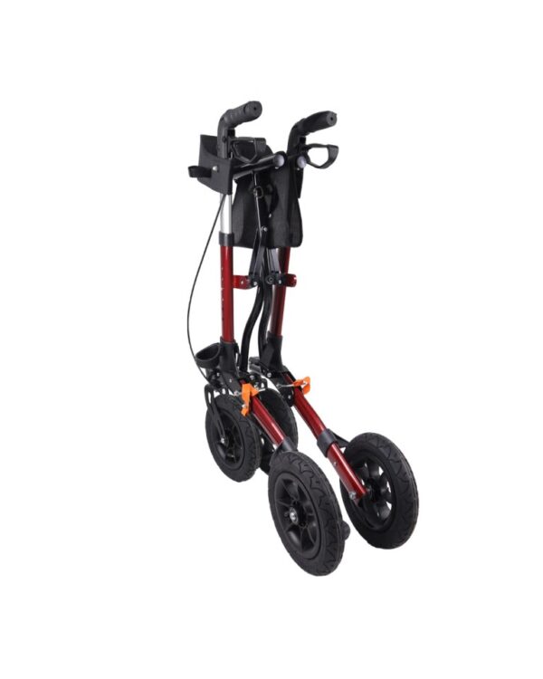 MEDILIFE GRAND BALKONIK CHODZIK DLA SENIORA TERENOWY Z SIEDZISKIEM - RED – zdjęcie 3
